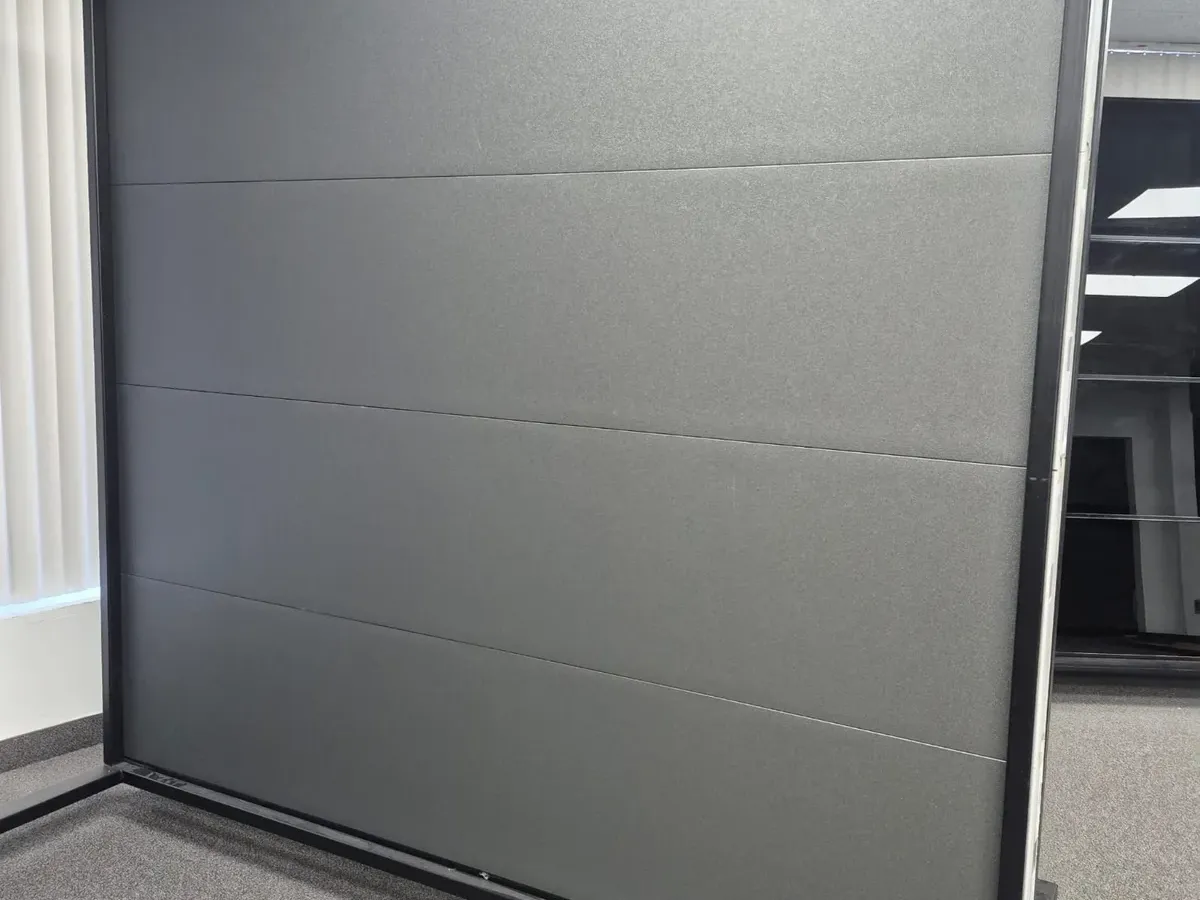 Charcoal flush-panel overhead garage door — Mississauga